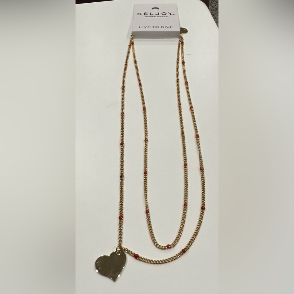 Nwt Cupid Two Layer Heart Necklace. 16” with 2” extender